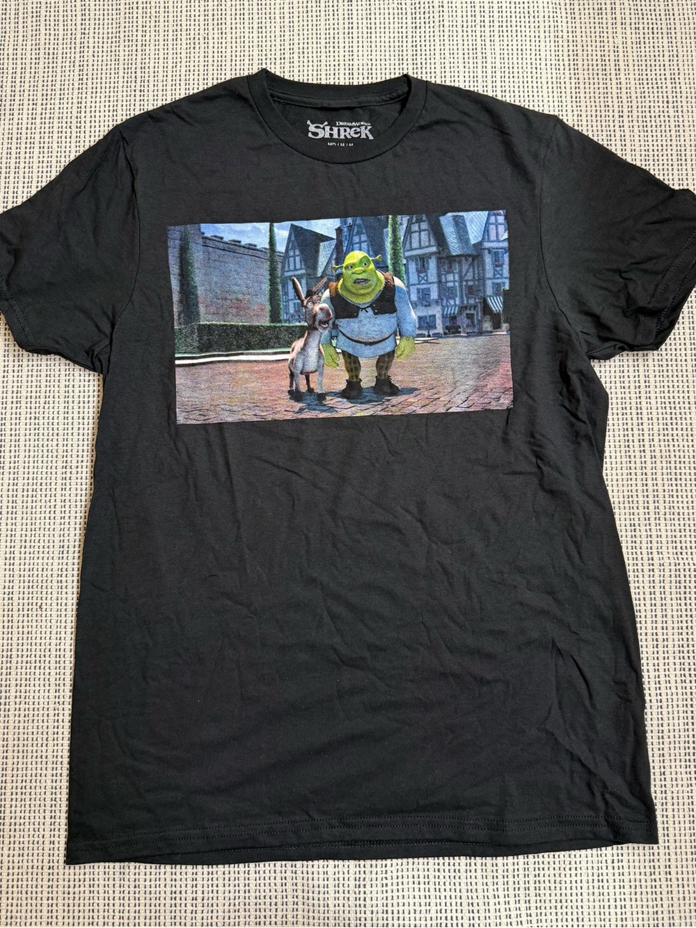DreamWorks Shrek & Donkey Graphic T-Shirt Men’s Medium Black NWOT
